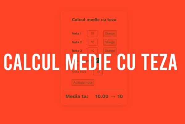 calcul medie cu teza