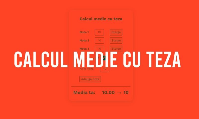 calcul medie cu teza