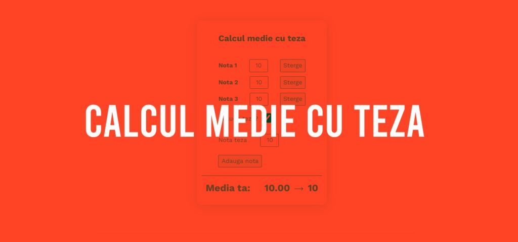 calcul medie cu teza